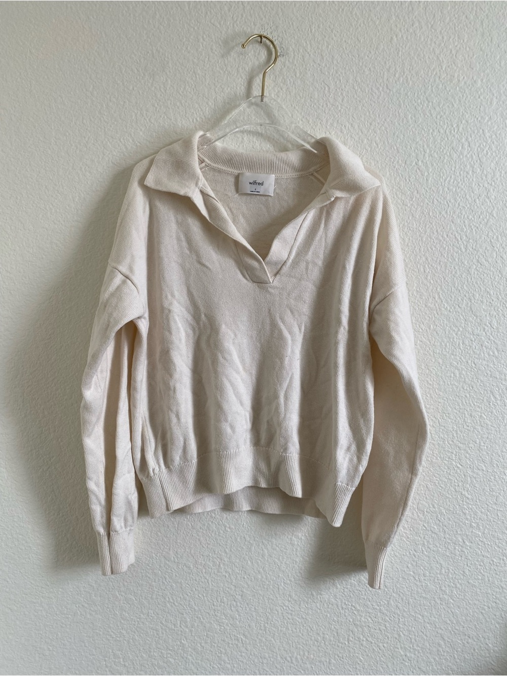 Wilfred Merino Wool Collared V-Neck Sweater